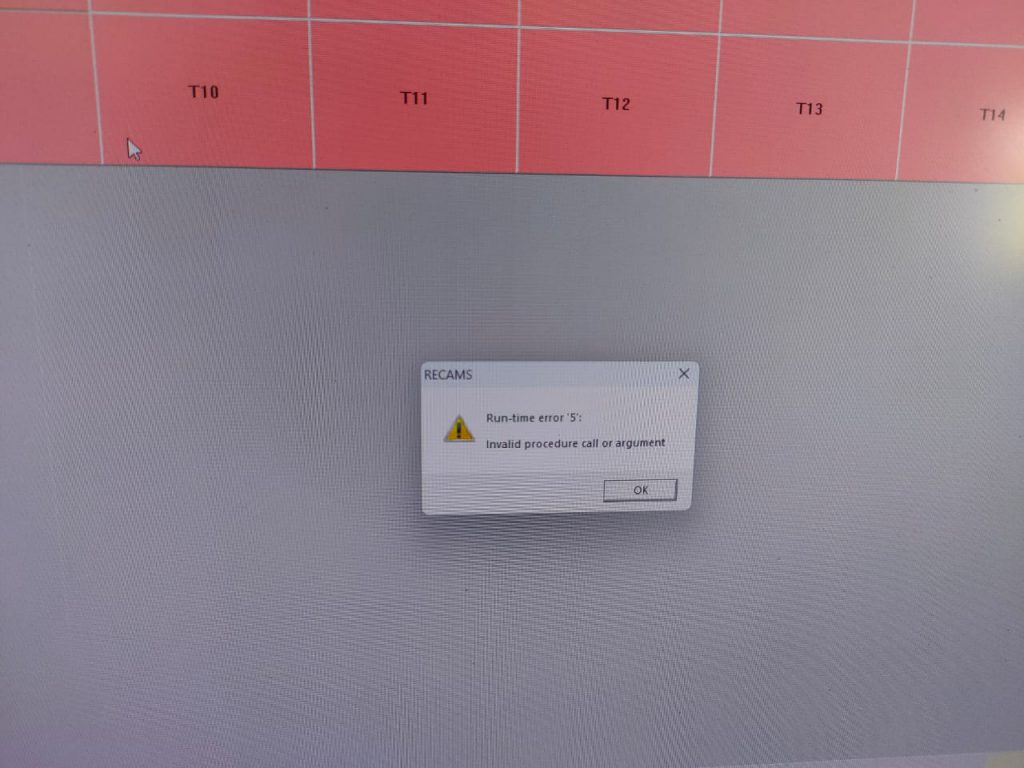 Error Recams Run Time 5 invalid procedure call or argument